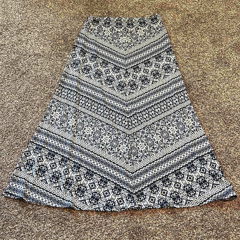 Dress Barn Navy and White Maxi Skirt